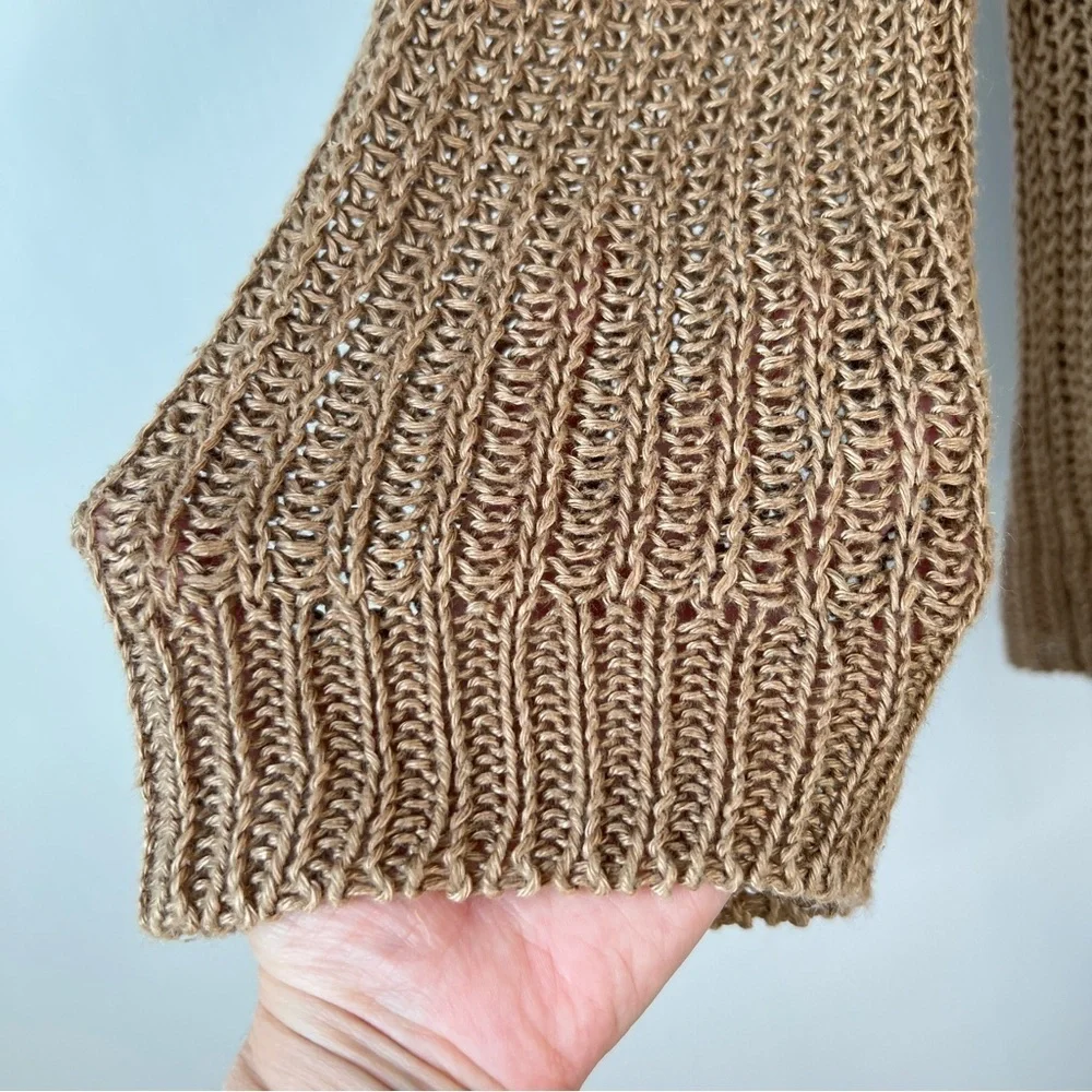 J. Crew Relaxed-Fit Tan Linen Beach Sweater